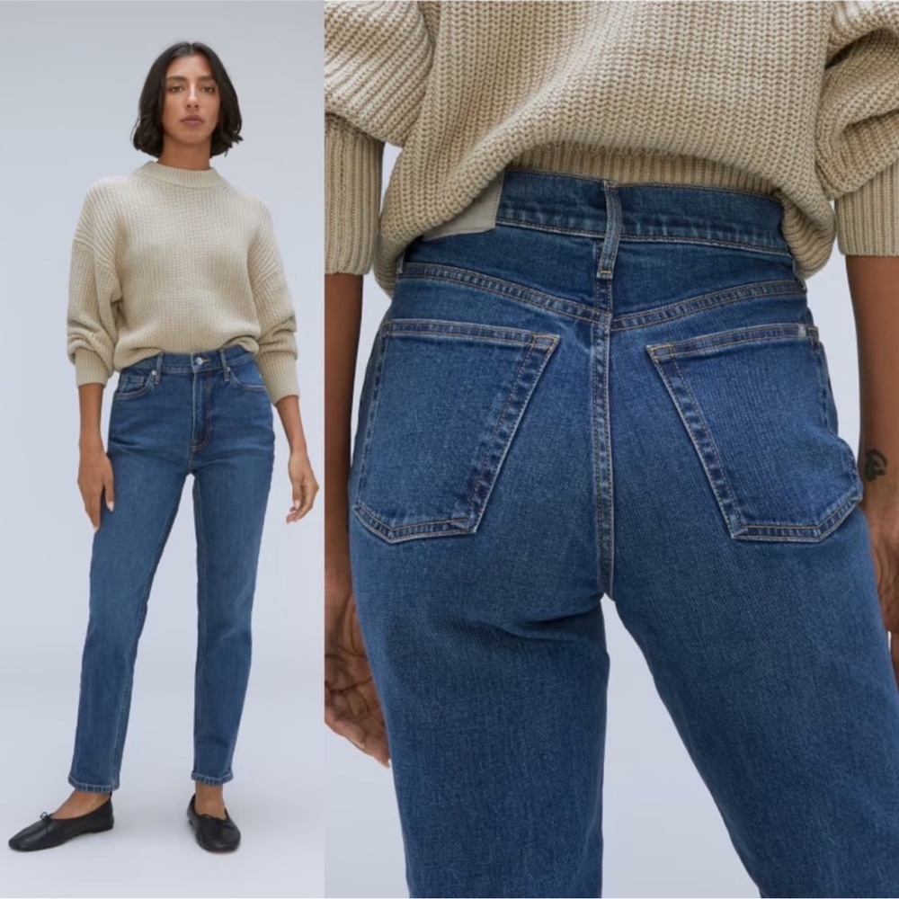 NEW Everlane The Original Cheeky Jean 28 Cavia High Rise Straight Organic